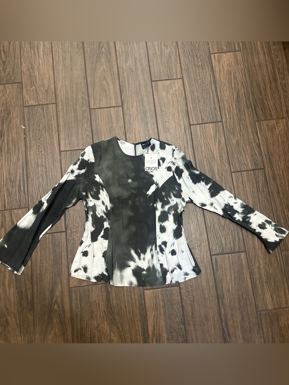 asos design animal print top